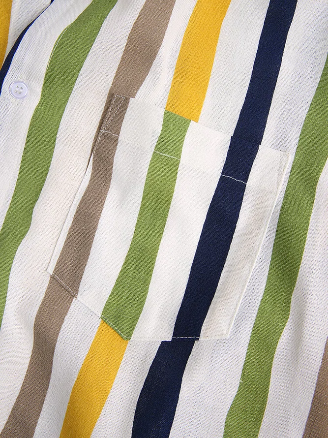 Men's Linen Shirt Collar Casual Shirts