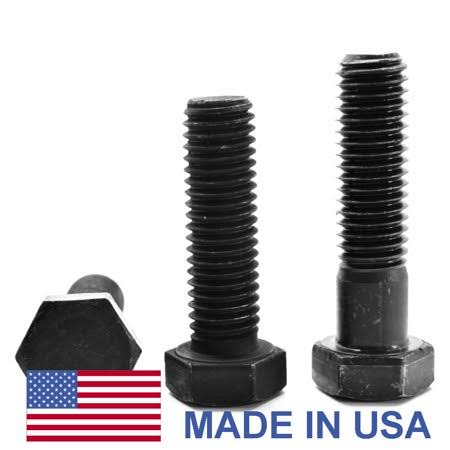 5/8 inch-11 x 2 inch (FT) Coarse Thread Grade 5 Hex Cap Screw (Bolt) - USA Medium Carbon Steel Black Oxide Pk 87, Men's
