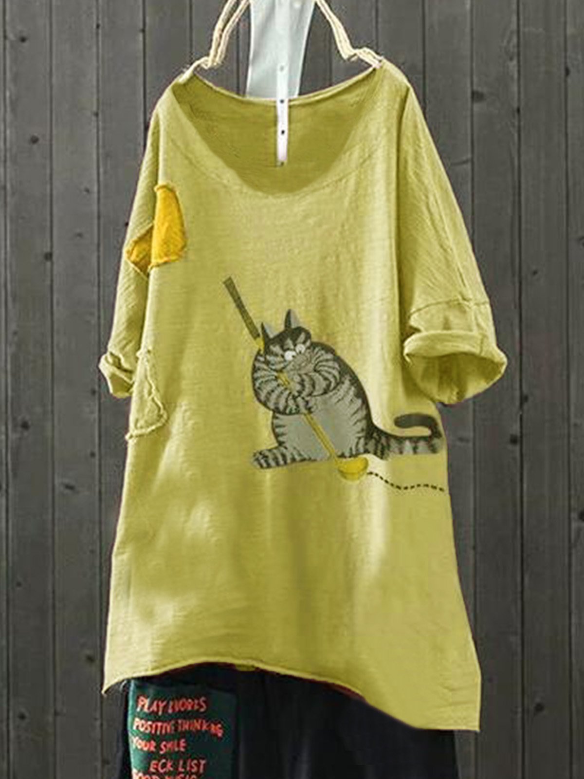 Cotton-Blend Short Sleeve Shirts & Tops