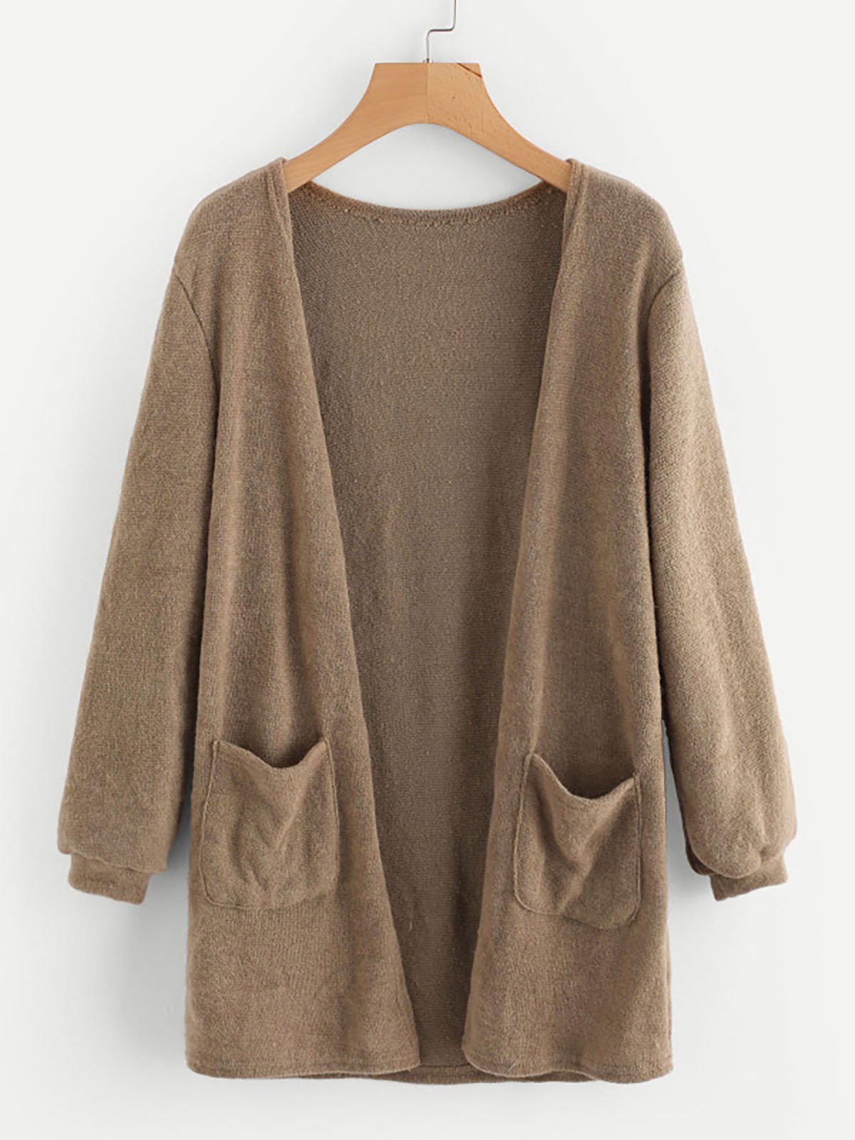 Long Sleeve Knitted Casual Solid Cotton Cardigan