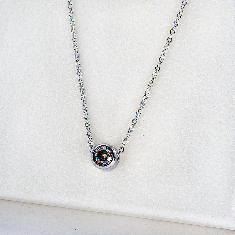 Simple Silver One Piece Zircon Charm Necklace For Women