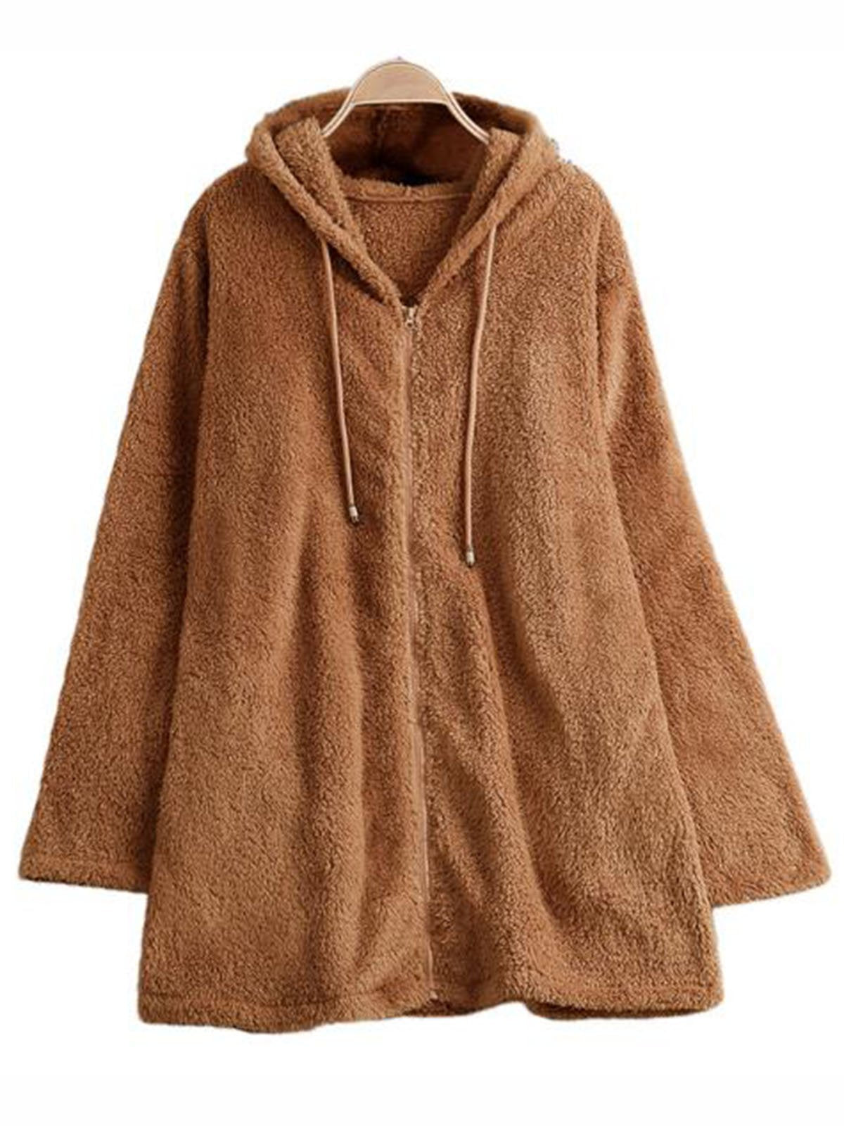 Solid Color Zipper Hooded Casual Hoodie