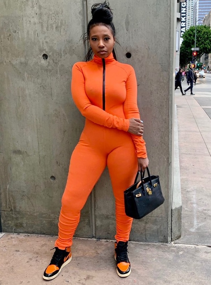 Autumn Sports Fitness Turtleneck Plain Stacked Jumpsuit