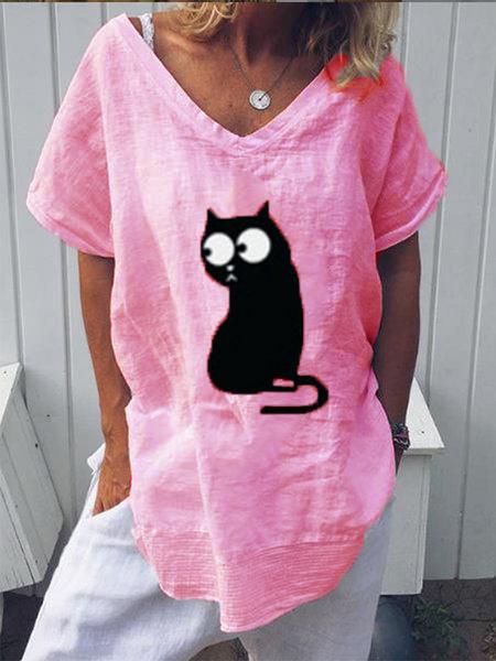 Printed Short Sleeve Casual Shirts & Tops