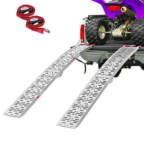 7.5�� Folding Arched Aluminum Loading Truck Ramps w/ 4 Wheelers for Motorcycle/2pc