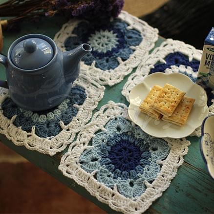 Handmade Blue And White Porcelain Plate Cushion Set