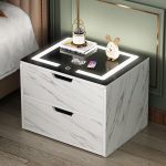 Bedside Table Light Luxury Smart Wireless Charging with Light Simple Locker Storage