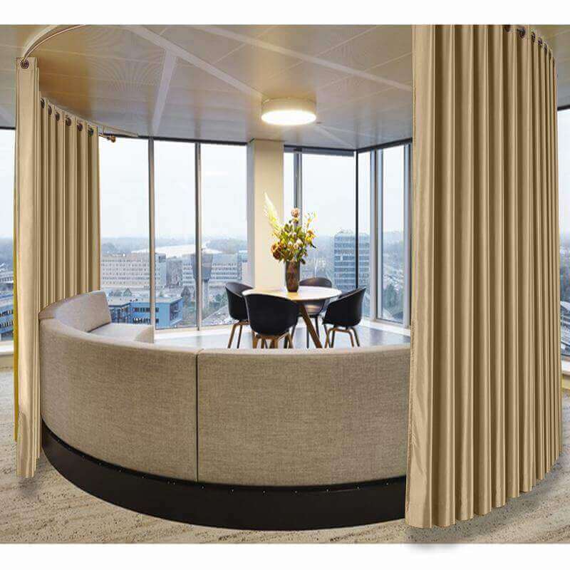 【Custom】Lao Hang Zhou Heavyweight Polyester Cotton Silk Blend Solid Curtain Drape Panel with White Blackout Lined