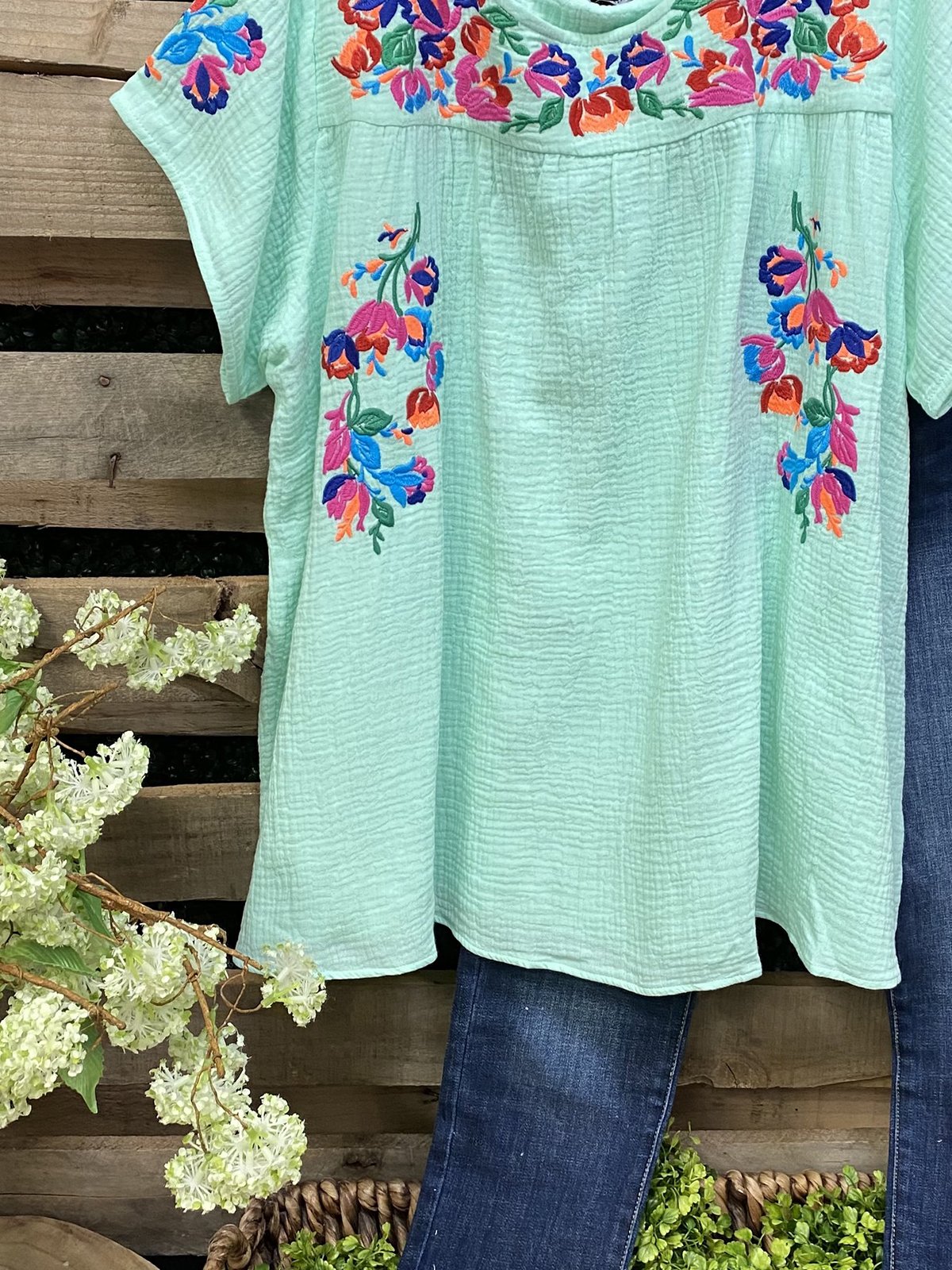 Short Sleeve Shift Casual Crew Neck Shirts & Tops