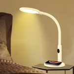 LED QI Wireless Charging Desk Lamp Touch Table Lamps For Living Room Gooseneck Desktop Folding Dimming Book Reading Light