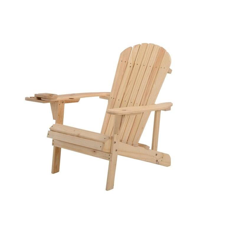W Unlimited Earth Wooden Patio Adirondack Chair with End Table in Red