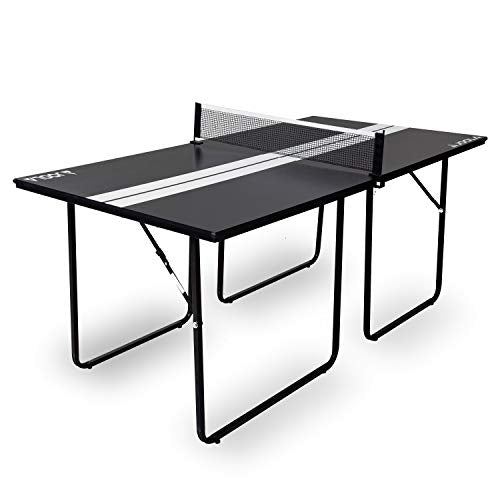 Midsize Compact Table Tennis Table Great W/ Net Set for Small Spaces & Apartments