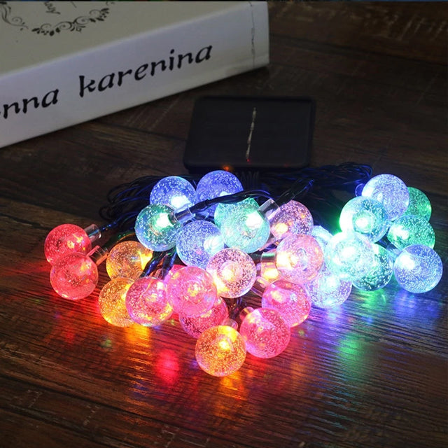 String Light LED Crystal Ball Waterproof Fairy Lighting for Garden Home Landscape Holiday Decoration