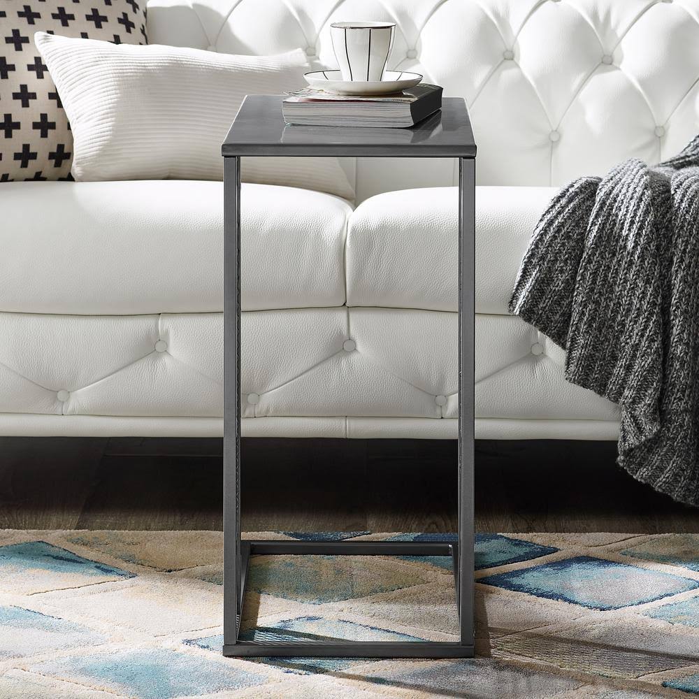 Walker Edison Furniture Company 20 in. Gun Metal Grey Metal Side End C Table