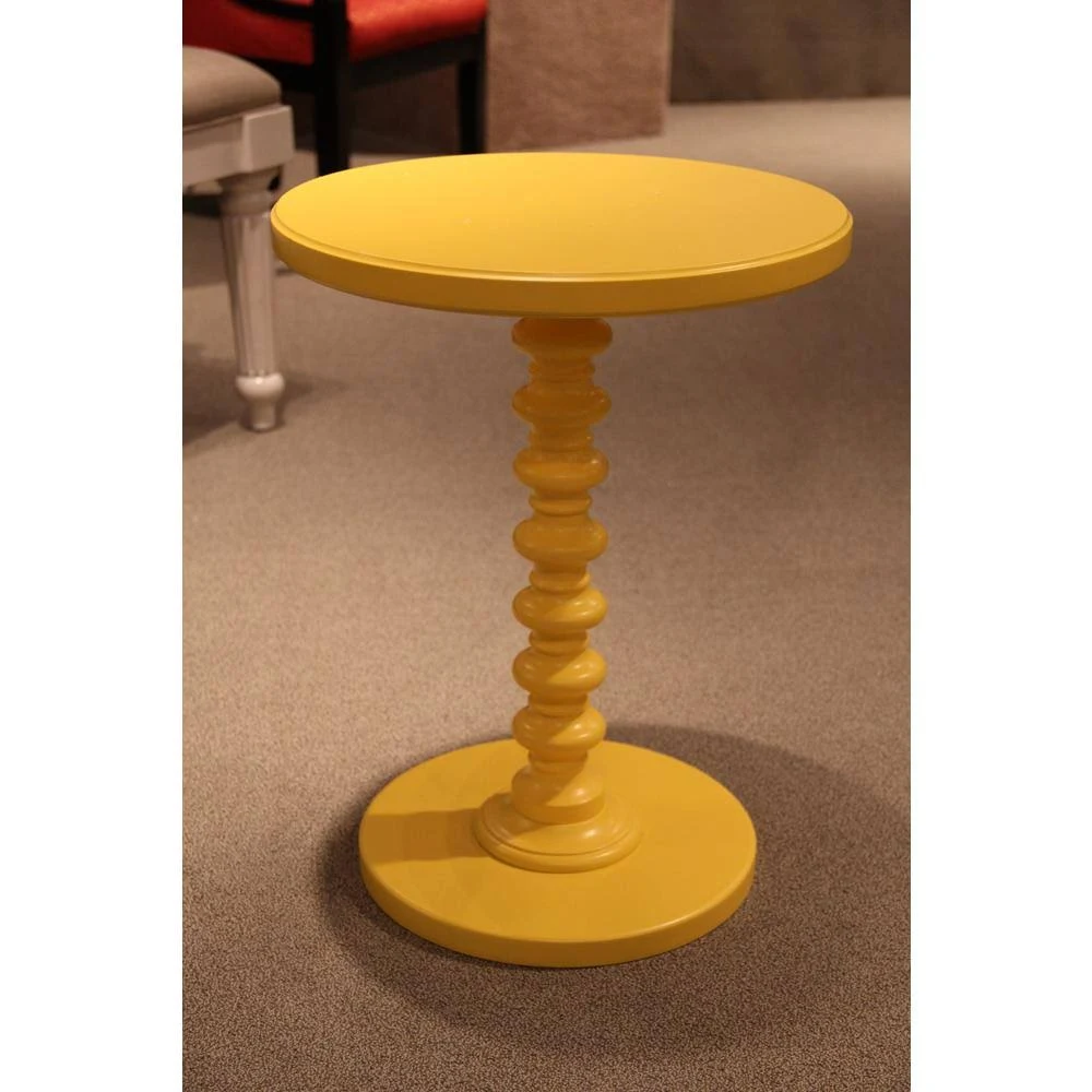 Powell Round Spindle Table Yellow