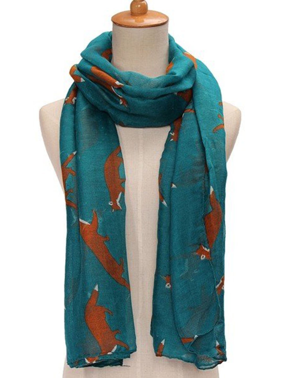 Fox Print Soft Women Scarf