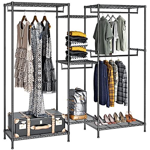 5 Tiers Metal Clothing Rack, 74.4��� L x 17.7��� W x 76.8��� / Max Load 600LBS