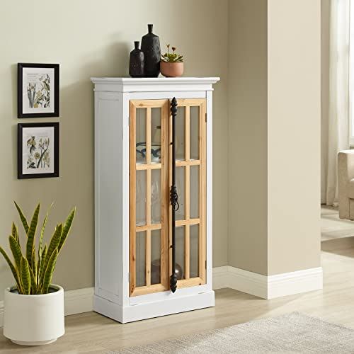 Storage Cabinet w/ Adjustable Shelves & Farmhouse Style Door Handle