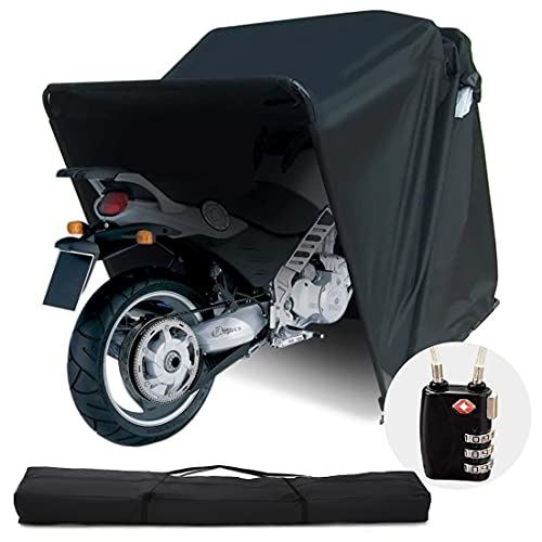 Motorcycle Cover Storage Garage Tent w/ TSA Code Lock & Carry Bag / Small Size