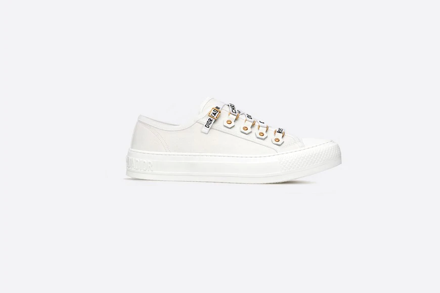 Walk'n'Dior Low-Top Sneaker White Calfskin and Canvas