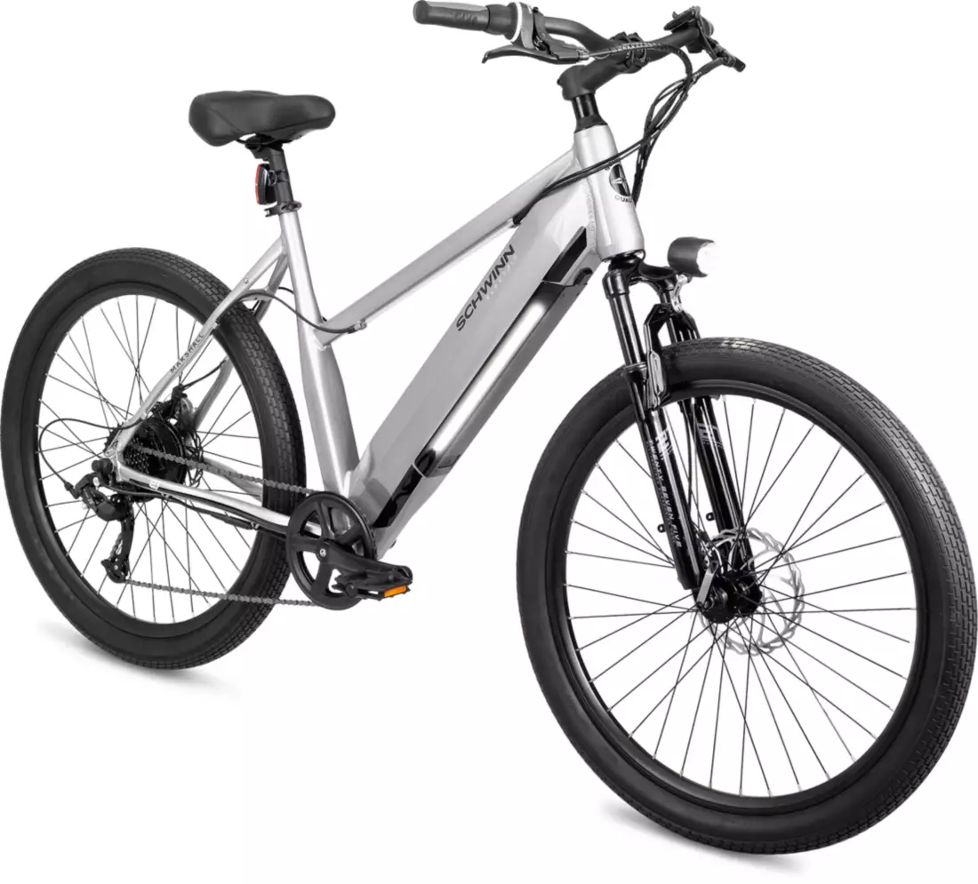 Schwinn Adult Marshall 27.5” Step-Thru Electric Hybrid Bike