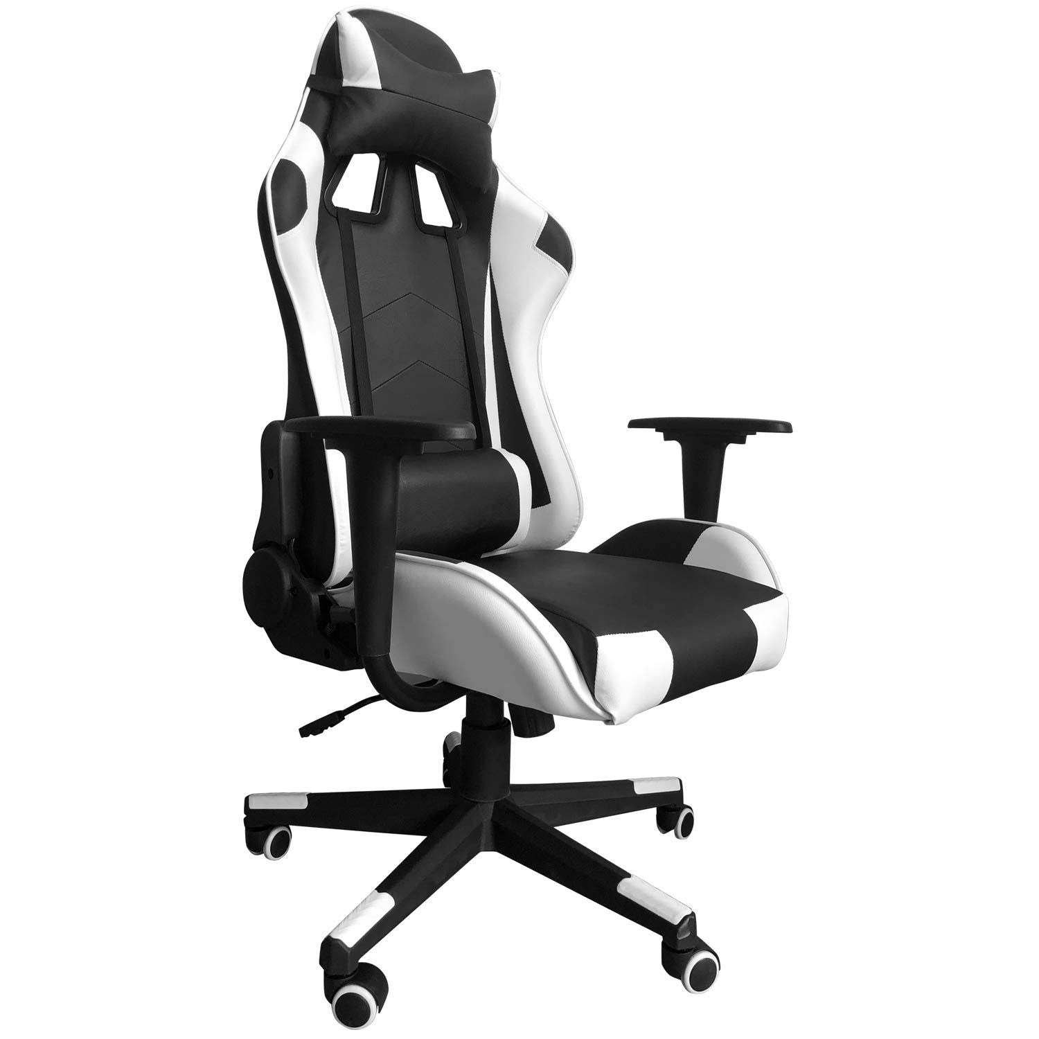 High-Back Swivel Gaming Chair Ergonomic Office Desk Chair with Lumbar Support and Headrest, Black