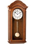 Silent Decorative Wood Wall Clock with Swinging Pendulum/ 26 x 12 Inches