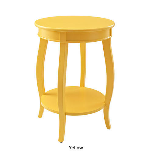 Powell Black Round Table with Shelf