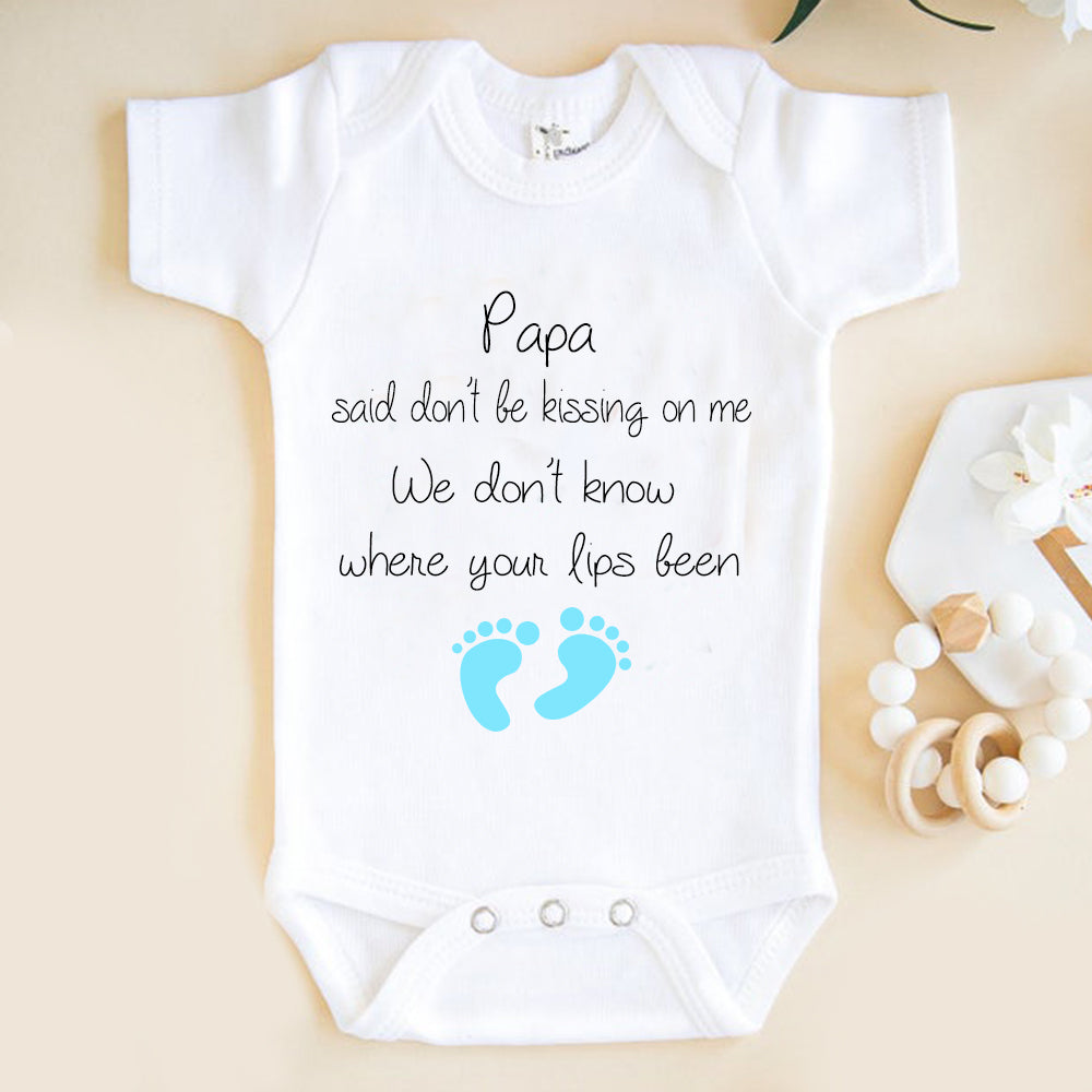 Don't Be Kissing on Me Custom Baby Onesie II