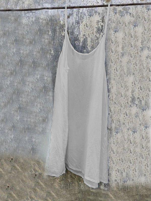 Casual Plus Size Solid Sleeveless Dress