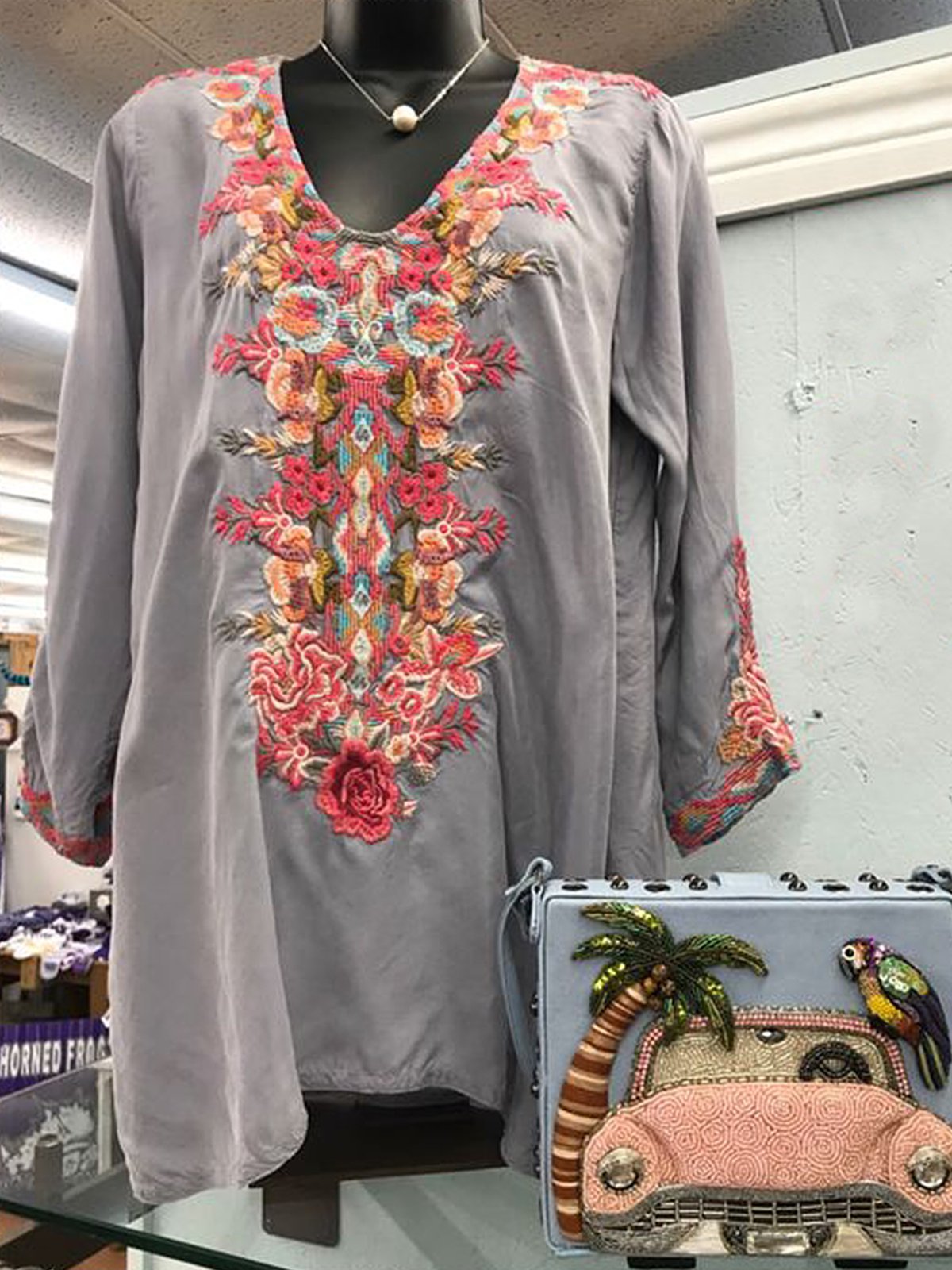 Printed V Neck Casual Long Sleeve Shirts & Tops