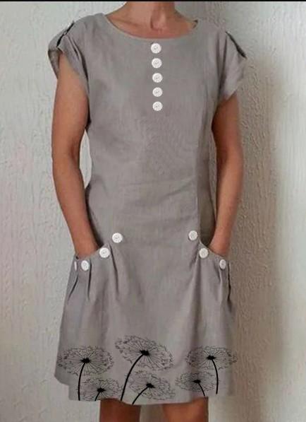 Round Neck Cotton Dresses