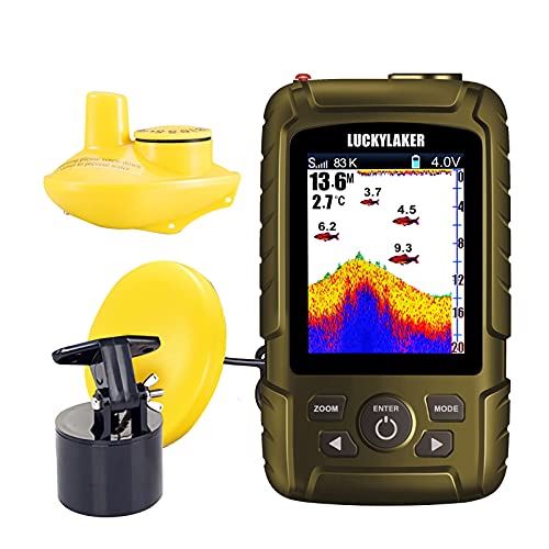 LUCKYLAKER Water Handheld Fish Finder Boat Wireless Transducer Fish Finders