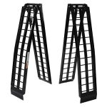 9ft Aluminum Loading Ramp w/ Load Straps for Motorcycle, ATv ect/ 1200 lbs/Black/Pair