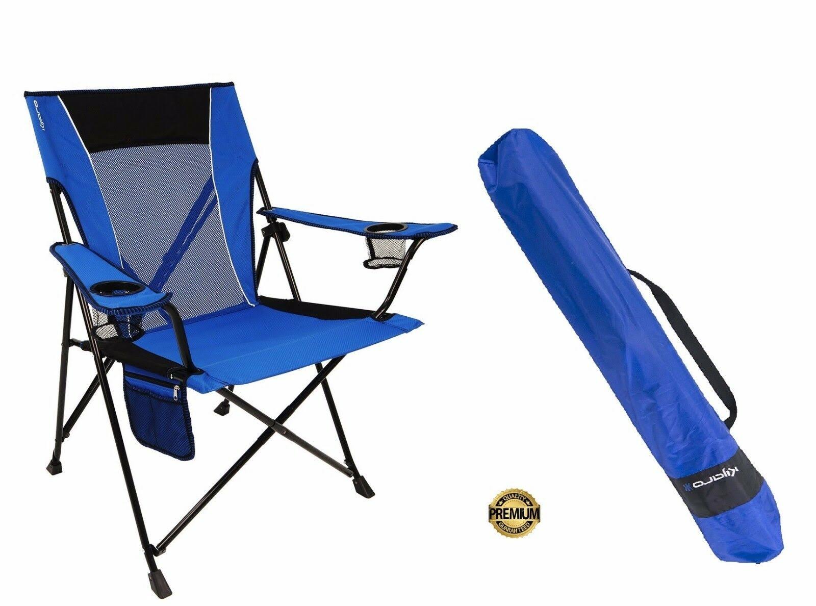 Portable Folding Chair Camping 2 Cup Holder Locking Seat Outdoor Fishing Beach