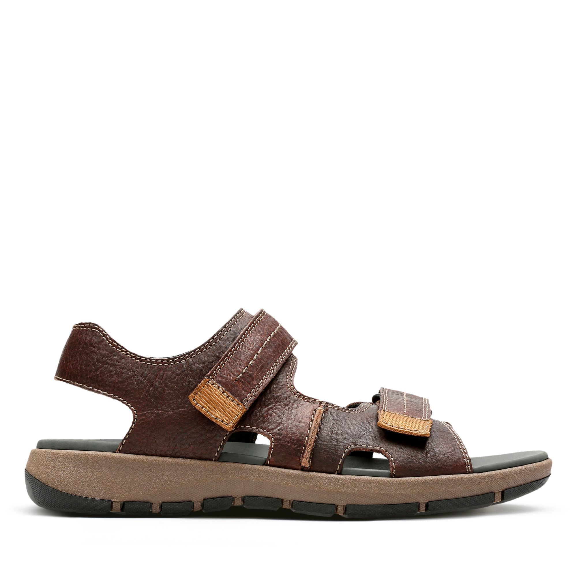 Men Sandals Brixby Shore Dark Brown Lea