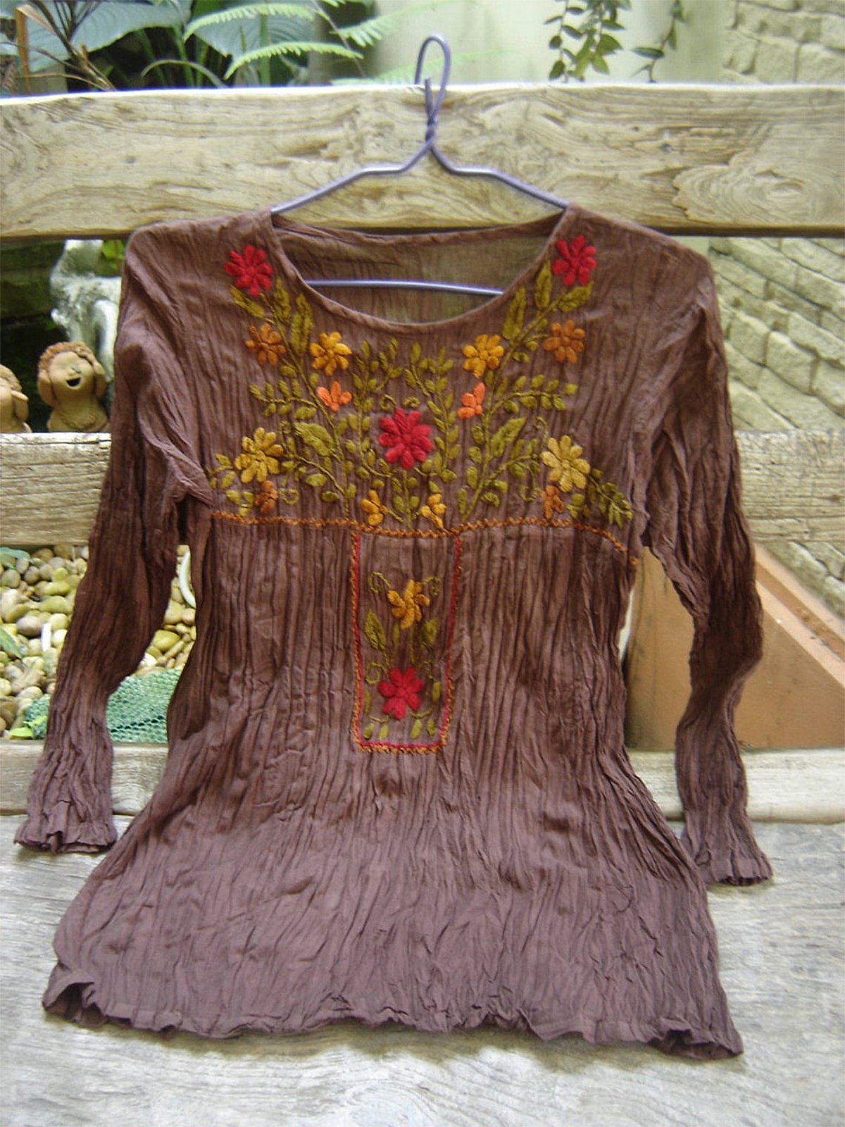 Shift Crew Neck Vintage Long Sleeve Shirts & Tops