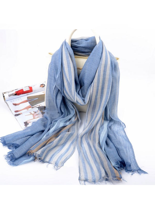 Pure Color Linen Cotton Soft Shawl Scarf