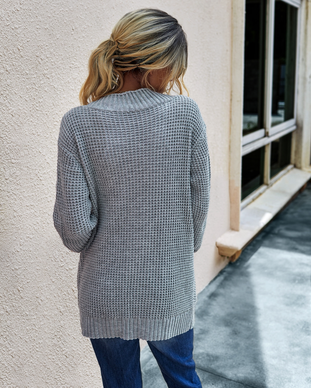 Autumn Plain Knitted Pocket Cardigans