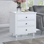 SSLine Wood Nightstand with 3 Storage Drawers & Solid Wood Frame / 28.1��� Tall