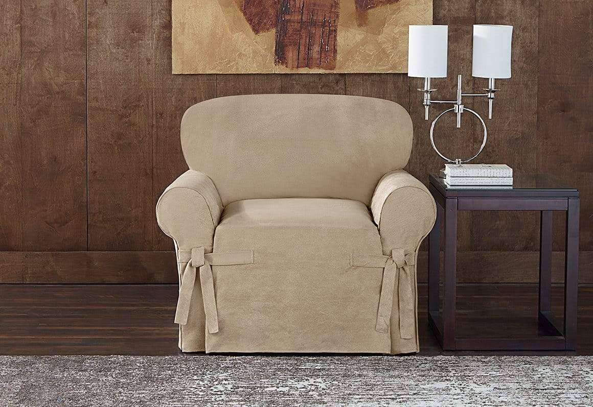 Suede Twill Chair Slipcover Red - Sure Fit