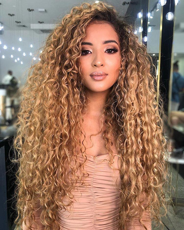 NEW-24‘’Gradient golden curly Brazilian wig