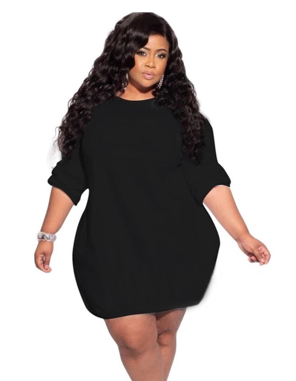 Plus Size Summer Plain Short Dress