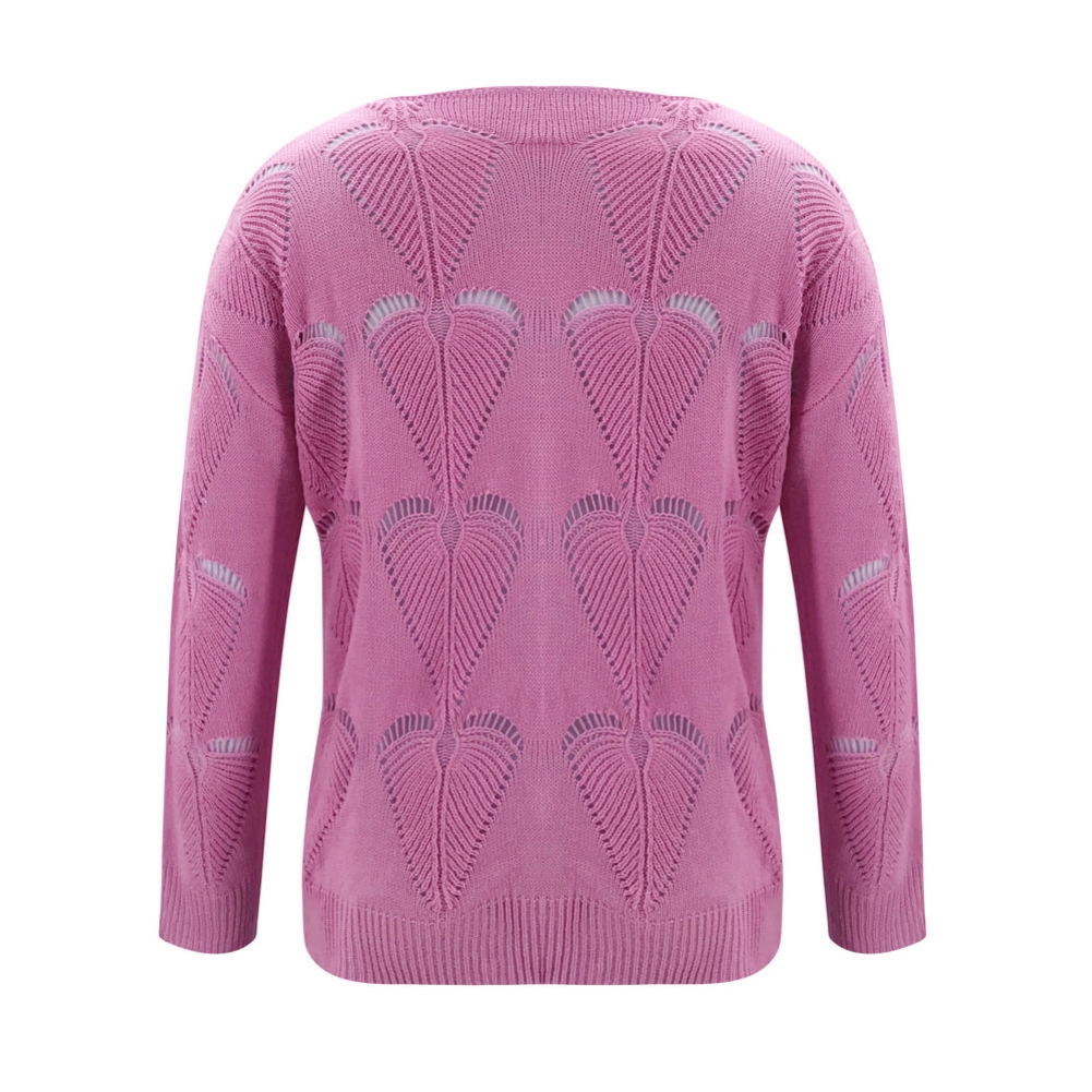 Hollow Out V-Neck Pullover Loose Sweater