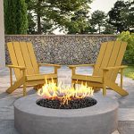 Flash Furniture Charlestown Poly Resin Adirondack Chair �C Yellow �C All Weather �C Indoor/Outdoor �C Set of 2
