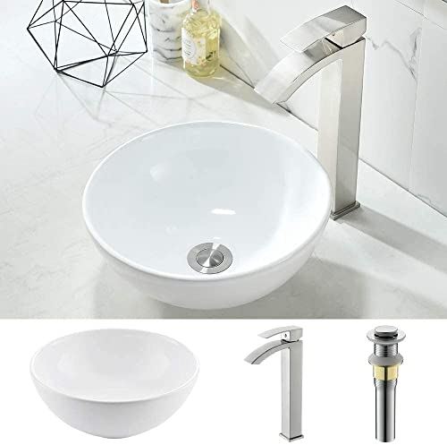 Bathroom Sink 16��� x 13��� Oval White Ceramic Vessel Sink Modern Egg Shape