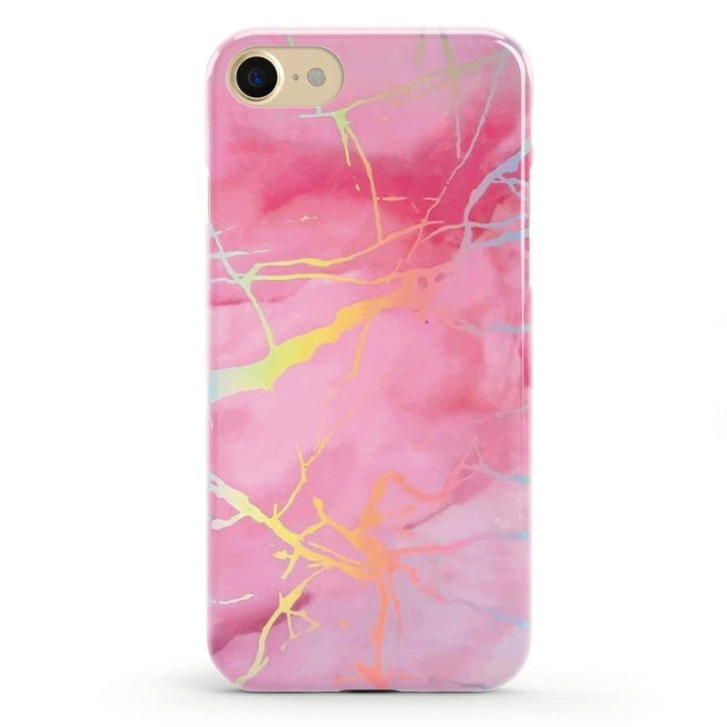 Cute Pink Marble Holo Case