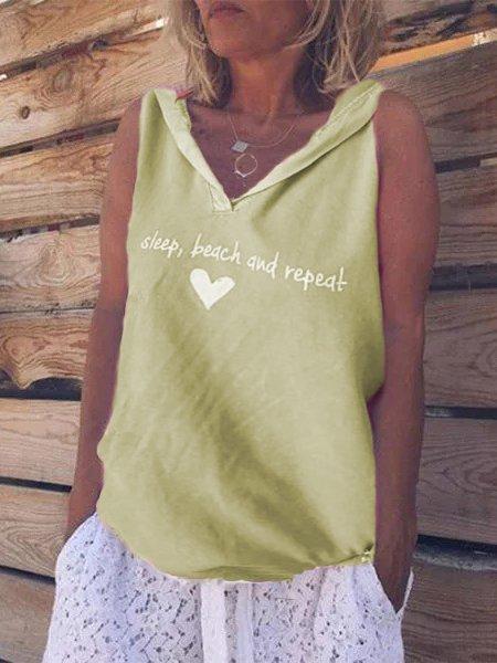 Cotton V Neck Sleeveless Floral Shirts & Tops