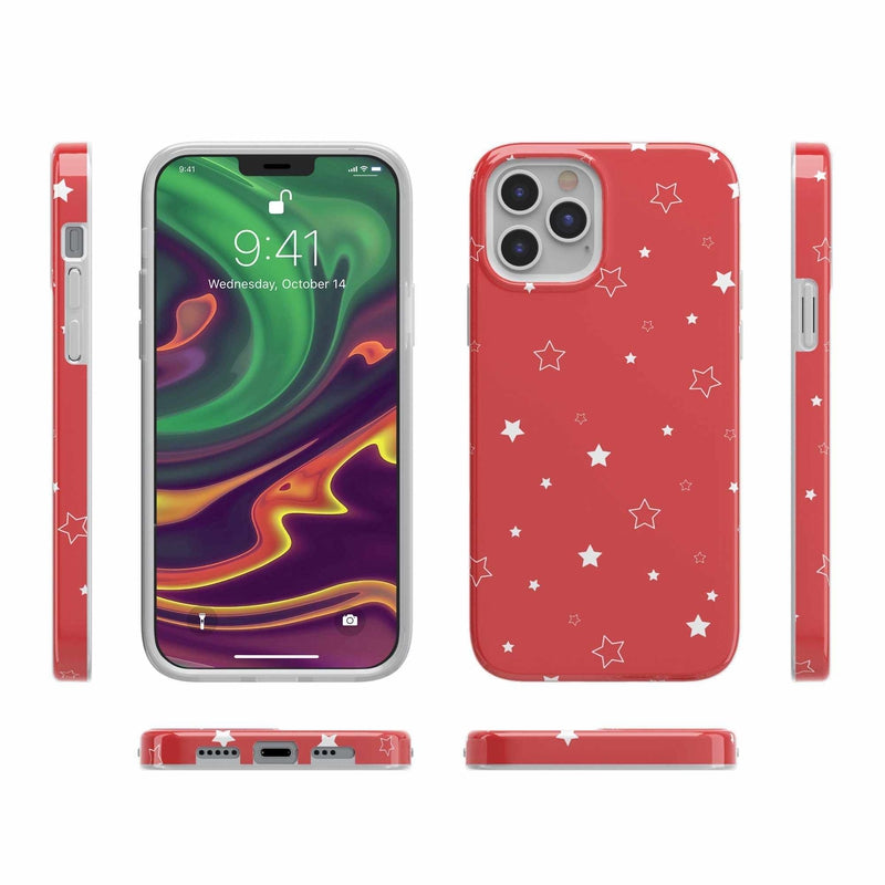Among the Stars Red Star Patterned Case