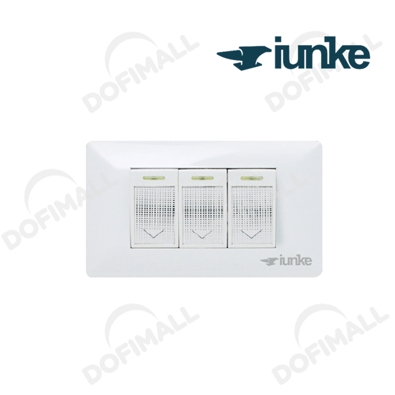 INTERRUPTOR TRIPLE CON LUZ COLOR BLANCO